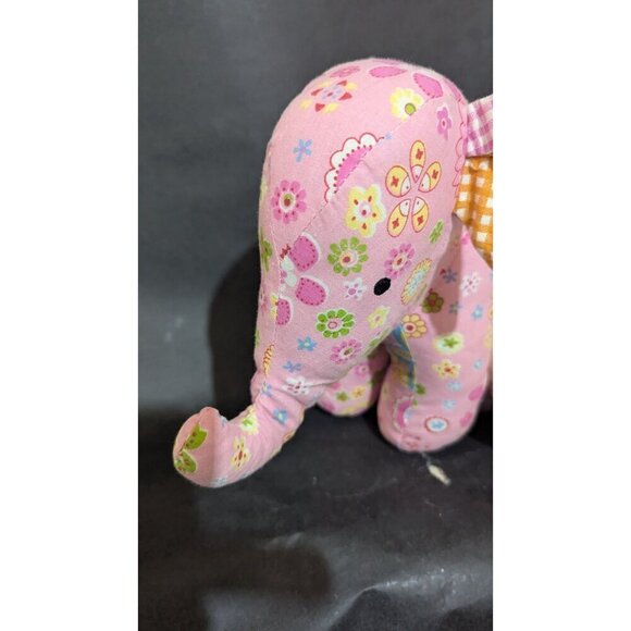Trend Lab Pink Elephant Plush Toy Adorable & Soft Floral Print Stuffed Animal - Picture 3 of 8